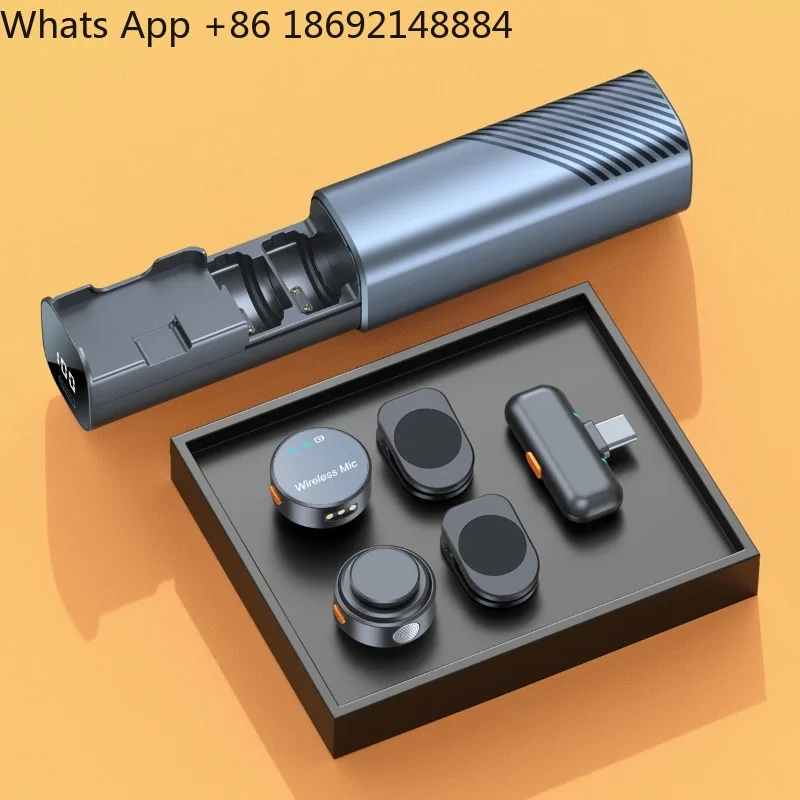 Wireless collar microphone Magnetic suction model, microphone interview microphone noise reduction