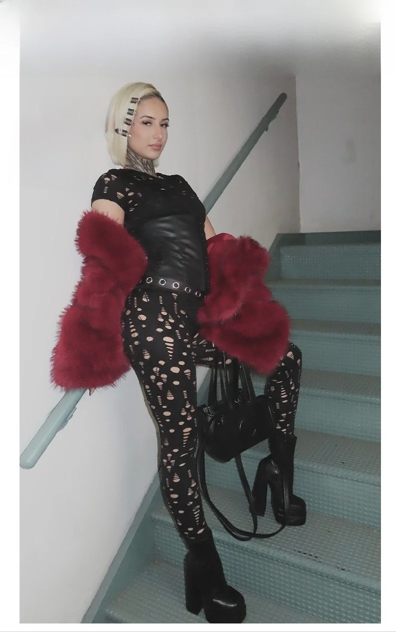 Thiened ort Fur Coat Fake Leatherhide Jaet Hooded Warmth Outerwear for Women Commute Sle Long Sve Regular Length