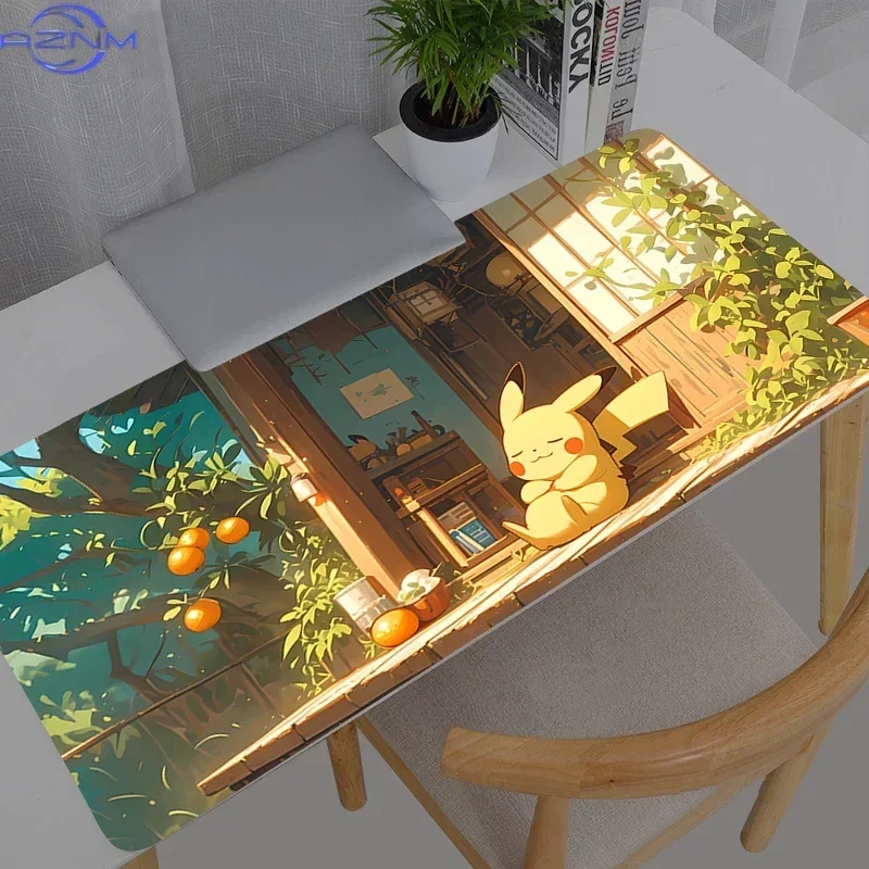 Anime Pikachu Countryside Scenery Print Mouse Pad Rubber Non-Slip Waterproof Gaming Mouse Pad for Laptop Desktop Home Office