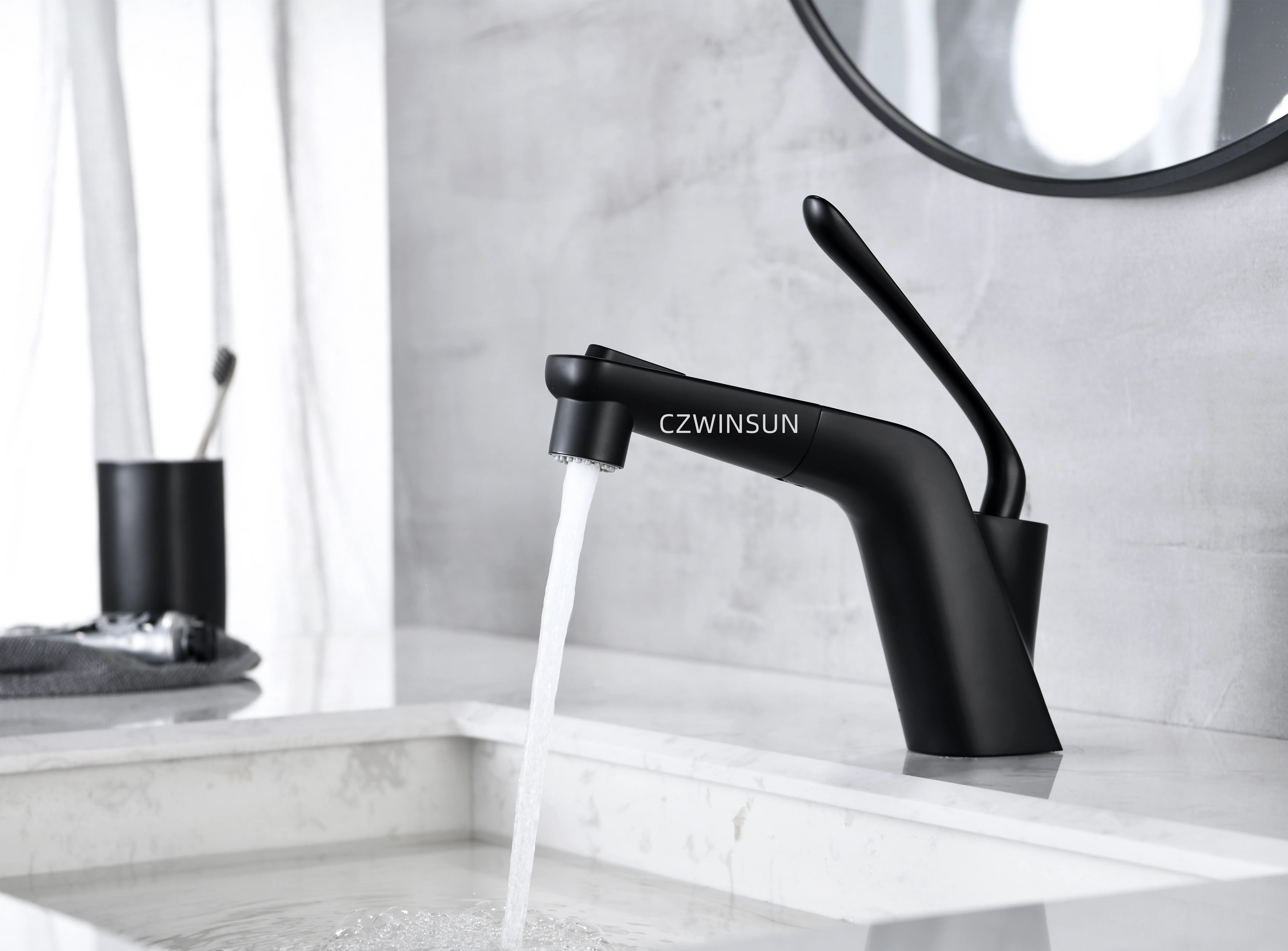 China Manufacture Matte Black Basin Single Handle Tap Wash Hand Faucet