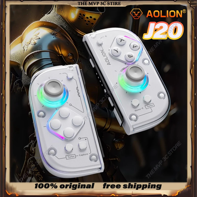 aolion-aolion-j20-knight-switch-split-customized-gamepad-grip-joycon-left-and-right-grip-hall-joystick-wireless-bluetooth-pc