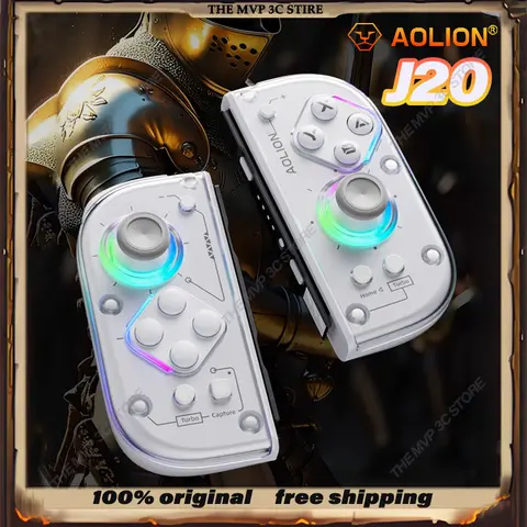 AOLION AOLION J20 나이트 스위치 분할 사용자 정의 게임 패드 그립 조이콘, 왼쪽 및 오른쪽 그립 홀 조이스틱, 무선 블루투스 PC