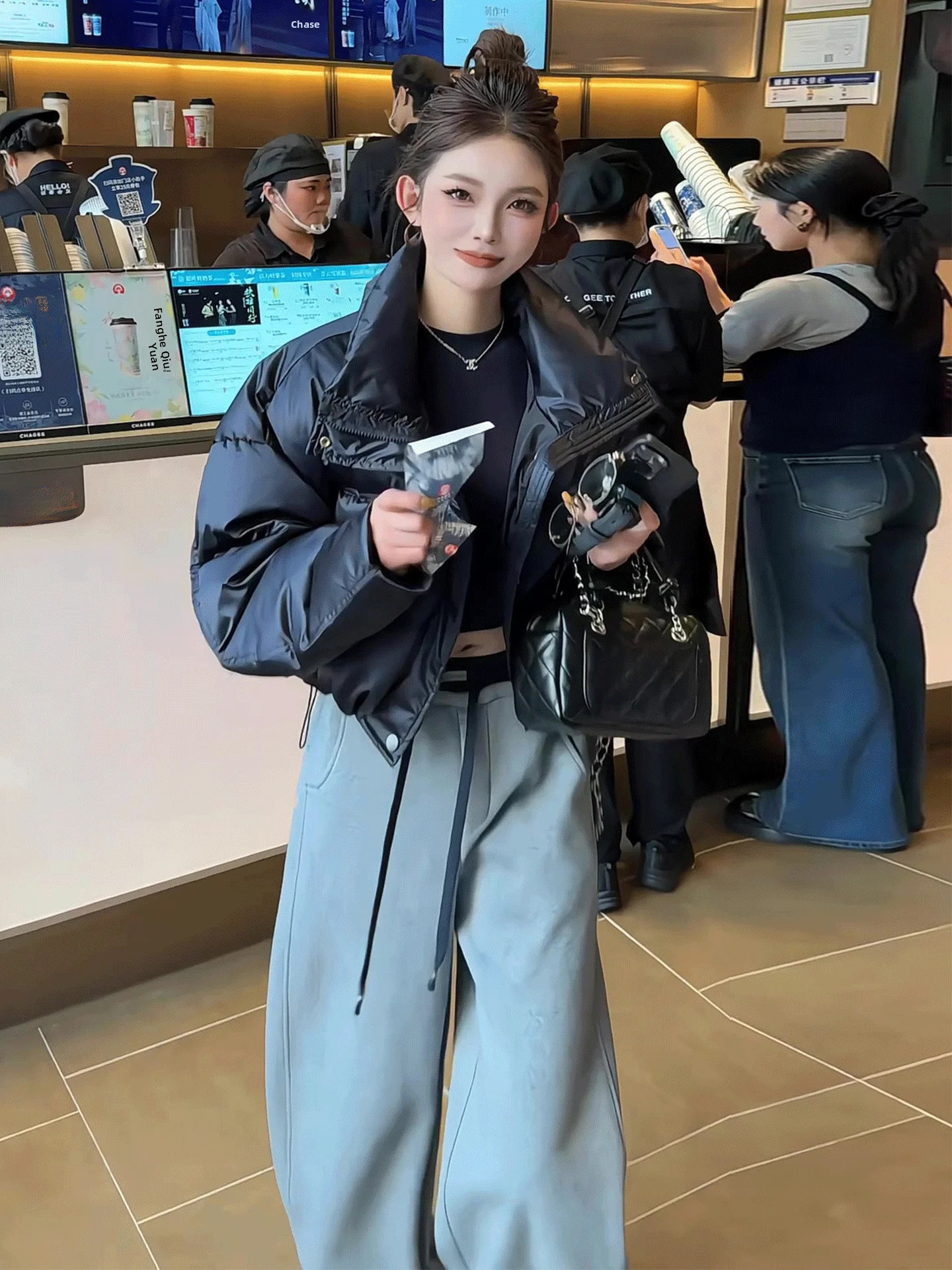 Coréen Sle ort Puffer Jaet femmes Bla fausse fourrure manteau hiver Thiened taille haute longue Sve fermeture à glissière chaleur