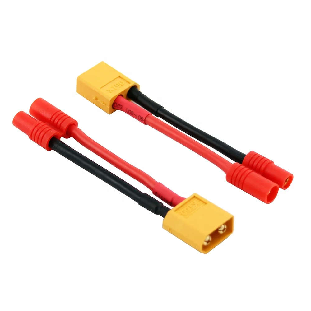 10 peças amass xt60 hxt 3.5mm conector cabo adaptador de tomada de bateria 14awg 100mm fio de silicone para bateria rc lipo macho xt60 peças rc