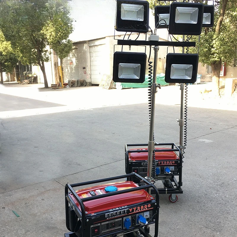 

Manual lifting LED mobile lighting vehicle HMF962 fire emergency light tower power generation work light
