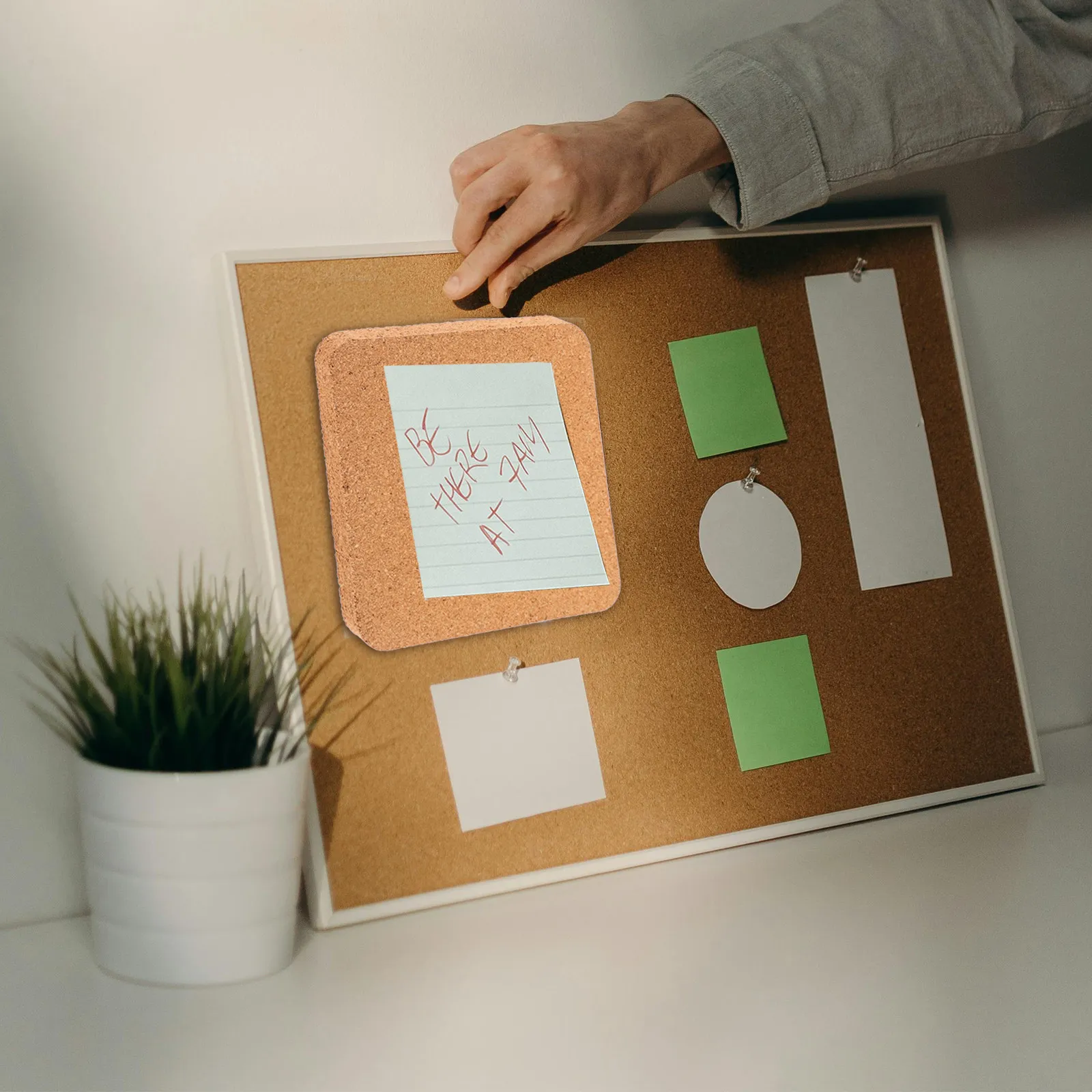 2Pcs Cork Boards Soft Small Blank Bulletin Board Tiles for Wall Picture Note Memo Office Craft Display Large Cork Board