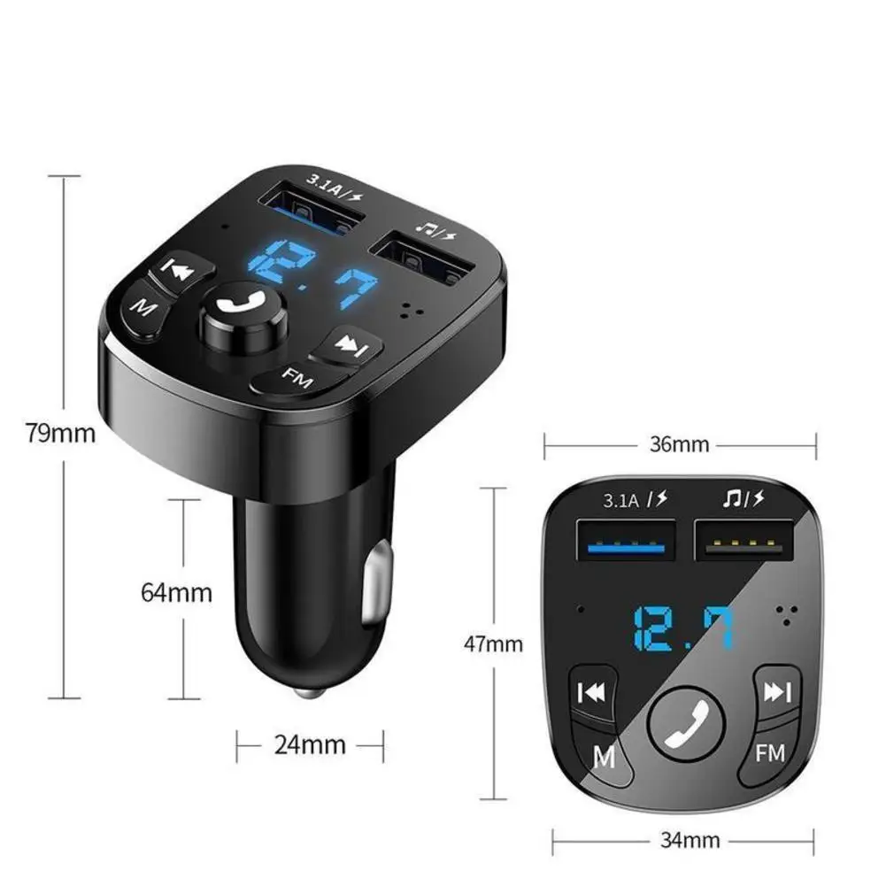 FM Transmitter Bluetooth Wireless Car kit Handfree Dual USB Car Charger 2.1A MP3 Music TF Card U disk AUX Player