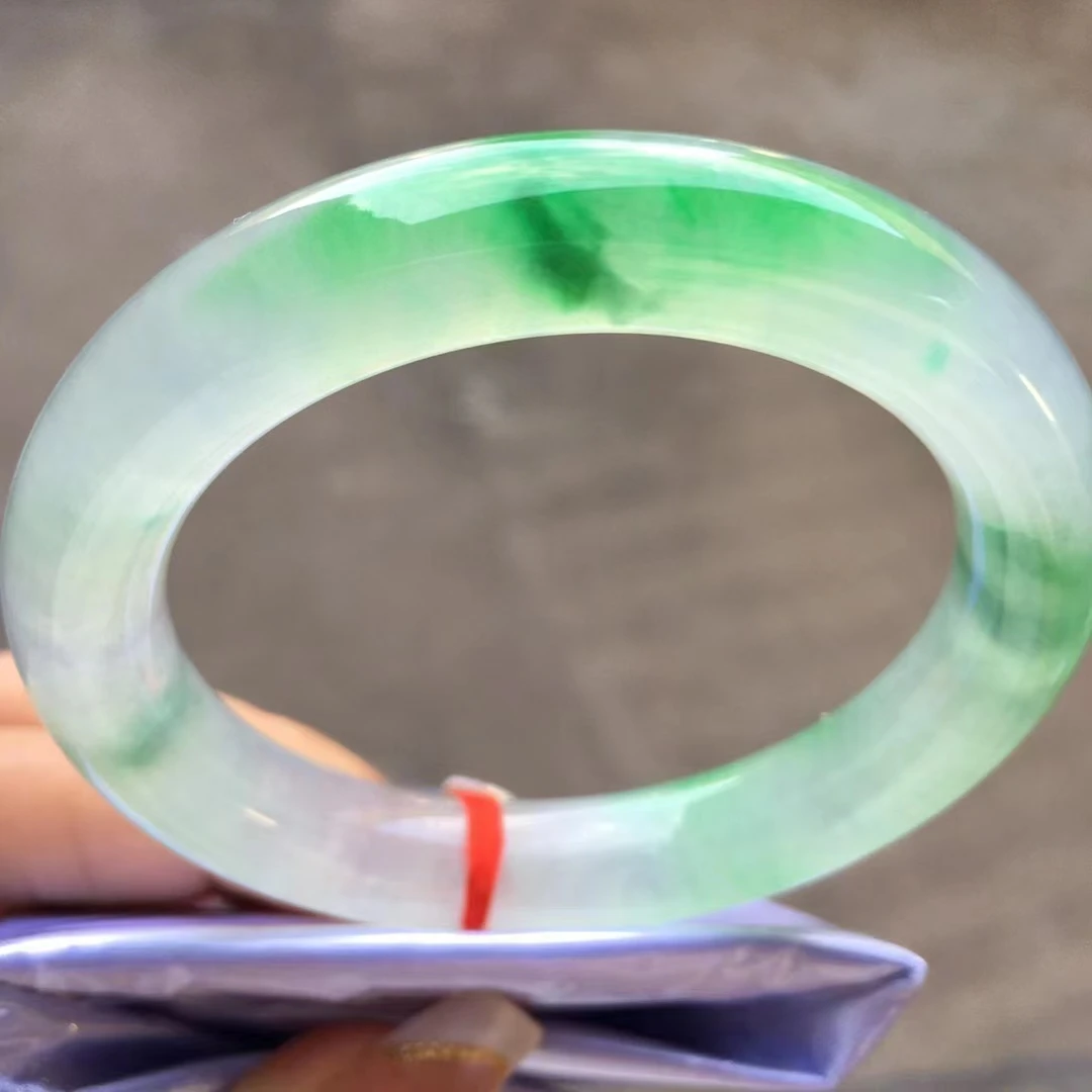 

Newest High Ice Floating Flower Jadeite Bangle Advanced A Goods Pure Natural Jade Bracelet Handring Ladys Women Fine Jewelry