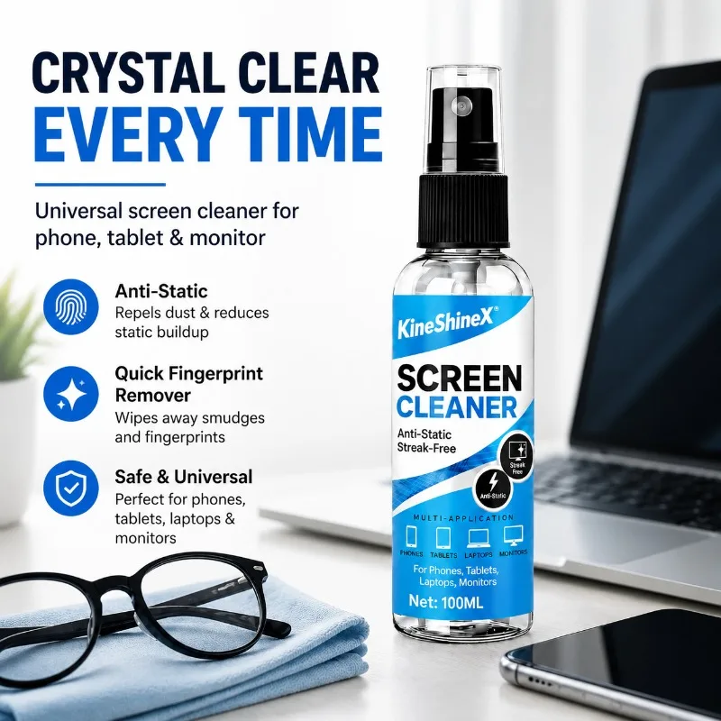 Display Purifier Mist Compatible with Cellphone Pad Notebook Screen Panel Static-resisting Mixture Swift Smudge Eliminator