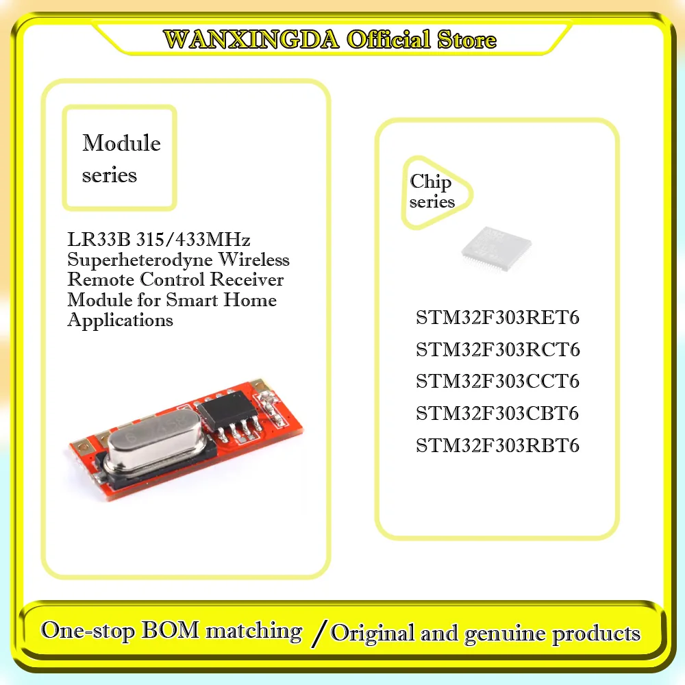 

STM32F303CBT6 STM32F303RBT6 STM32F303RCT6 STM32F303RET6 STM32F303CCT6 LR33B 315/433MHz Receive module Plastic phone case