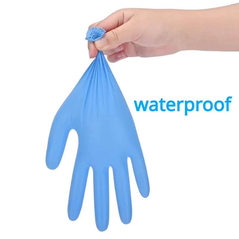 10/30/40/60PCS Disposable Blue Nitrile Gloves Household Cleaning Gloves Food Grade Waterproof Dishwashing Glove