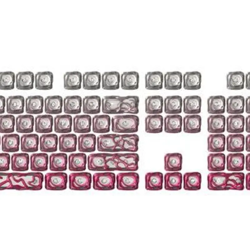For keycaps metal texture hollow transparent personality creative mechanical keyboard cap silver engraved light