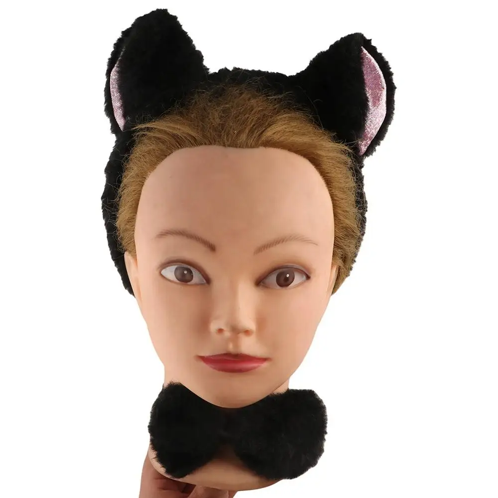 

Cat Woman Cat Ears Headband Set Jk Lolita Cosplay Headwear Plush Hair Band Anime Exhibition Accessories Halloween Dress Up