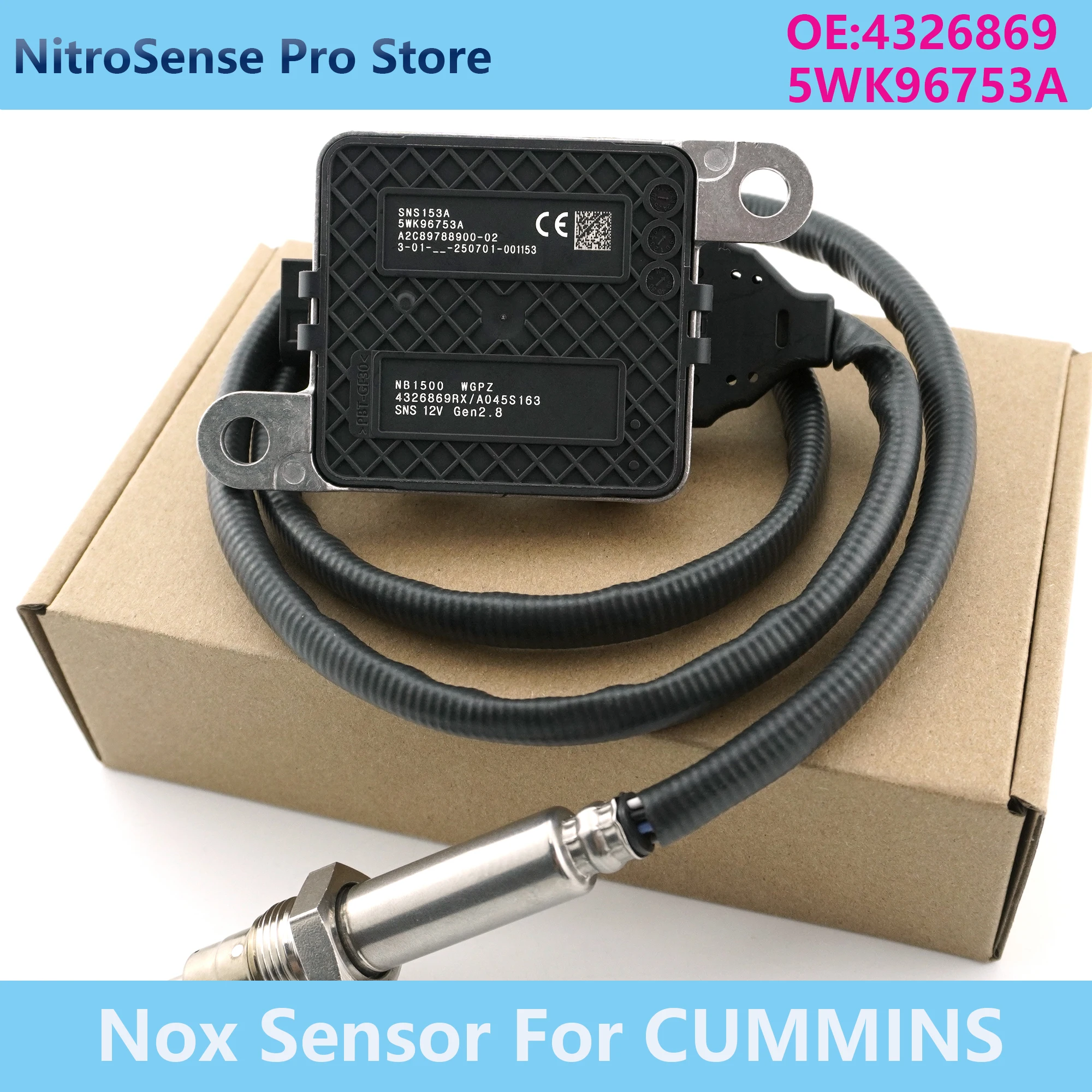 

Nitrogen Oxide Sensor 5WK96753A 4326869RX 5WK9 6753A New High Quality Nox Sensor For Cumminss 12V Vrachtwagen Bus Gen 2.8