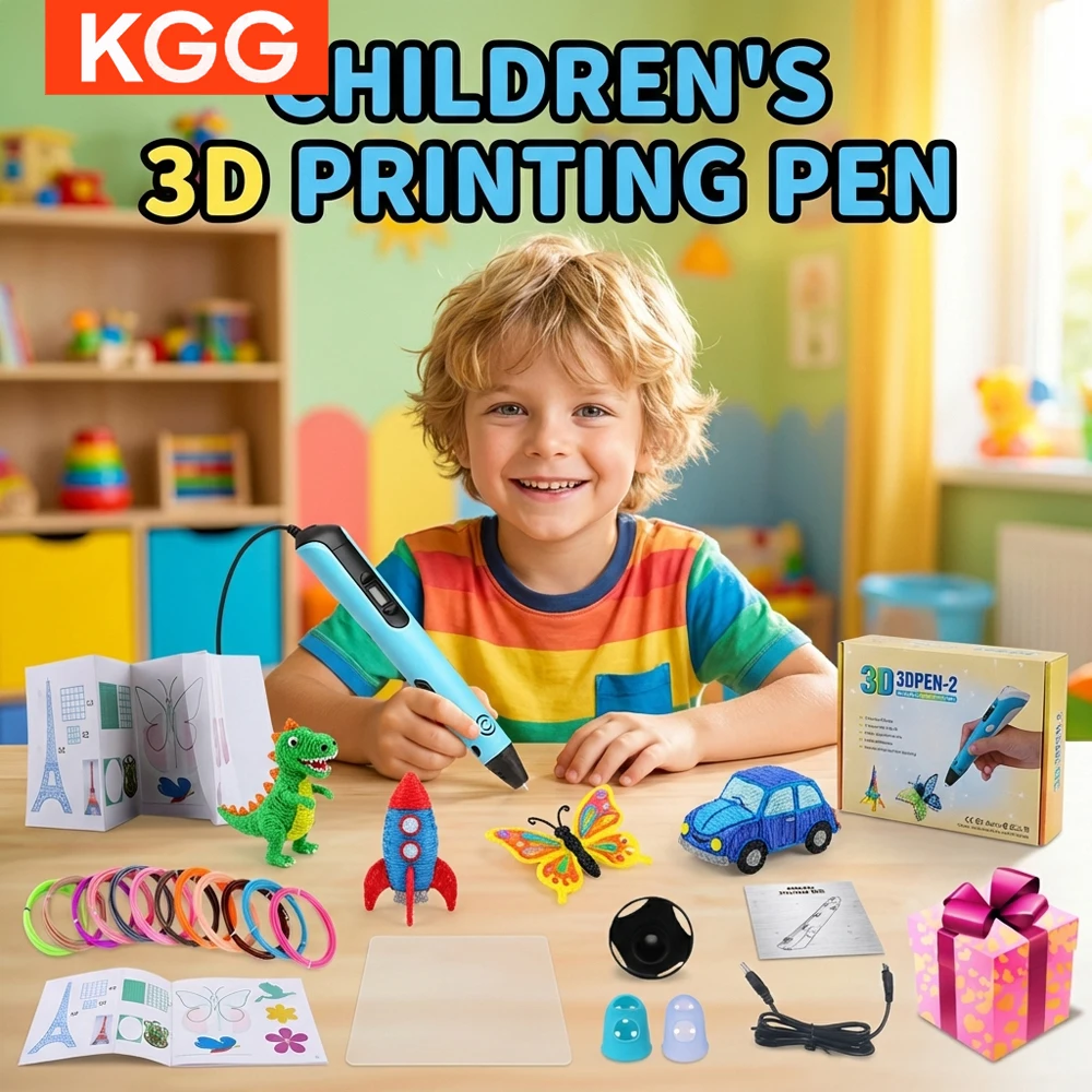 

2026 Upgraded 3D Drawing Pen with LCD Display 1.75mm PLA Filament 0.7mm Nozzle Kid DIY Craft Educational Christmas Birthday Gift