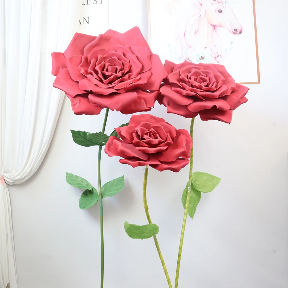 

Artificial Giant Handmade Rose Bouquet Grand Event Decor Wedding Accessories Photography Backdrop New Year's Eve Decorations