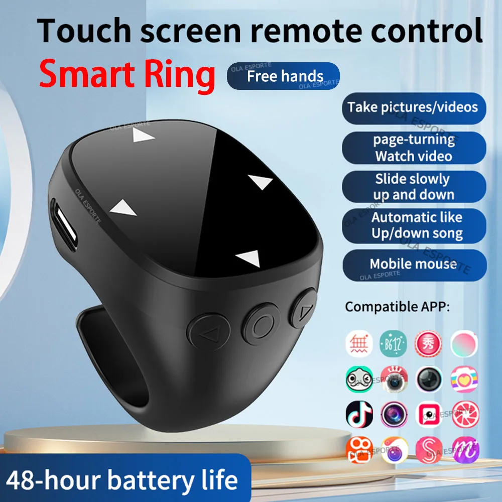 

New Wireless Bluetooth Mobile Selfie Lazy Artifac Tiktok Remote Control Ring Mobile Phone Bluetooth Controller t For Android IOS