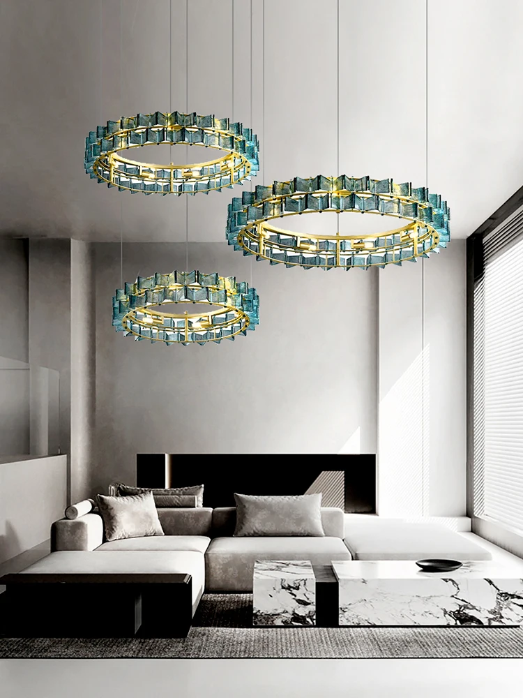 Imagem -05 - Lustres de Vidro Art Deco para Sala Led High-end Rodada Lâmpadas Suspensas Modern Home Lustre Designer Trendy Luminária