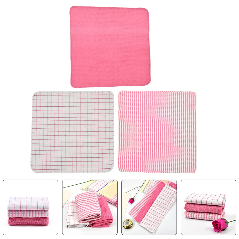 

6Pcs Kitchen Dishcloths Cotton Yarn Absorbent Stripped Tea Towels Kitchen Cleaning Cloths for Dishwashing Scouring