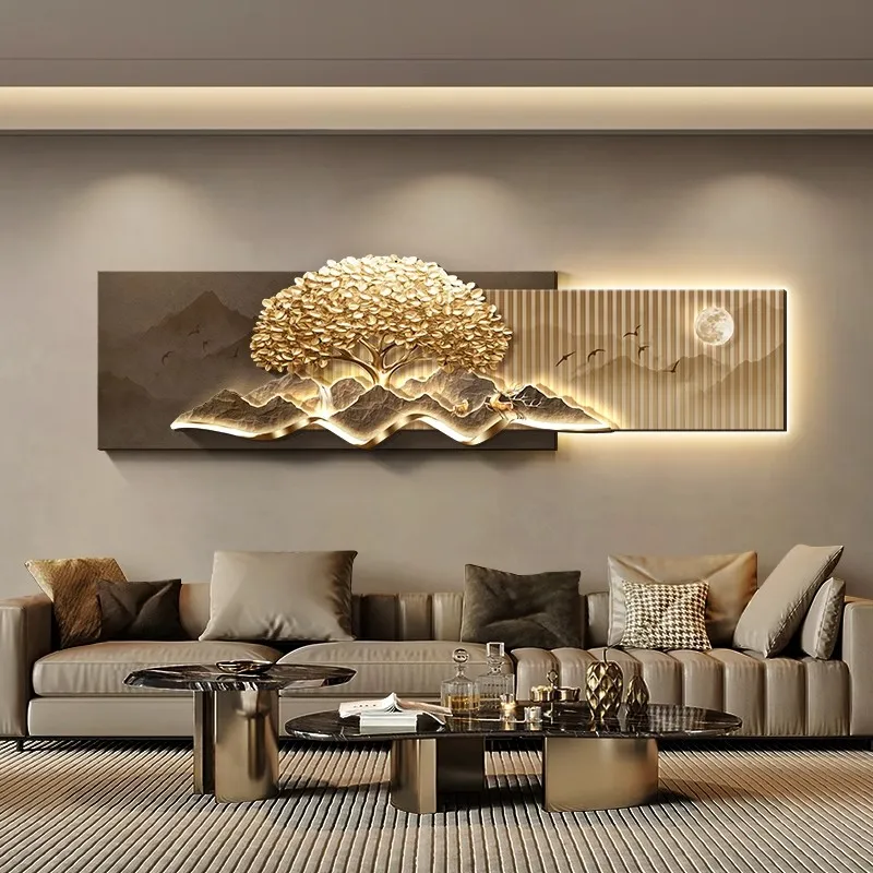 e*-2026 new light luxury high-grade living room decorative light modern simple atmosphere sofa background wall painting light