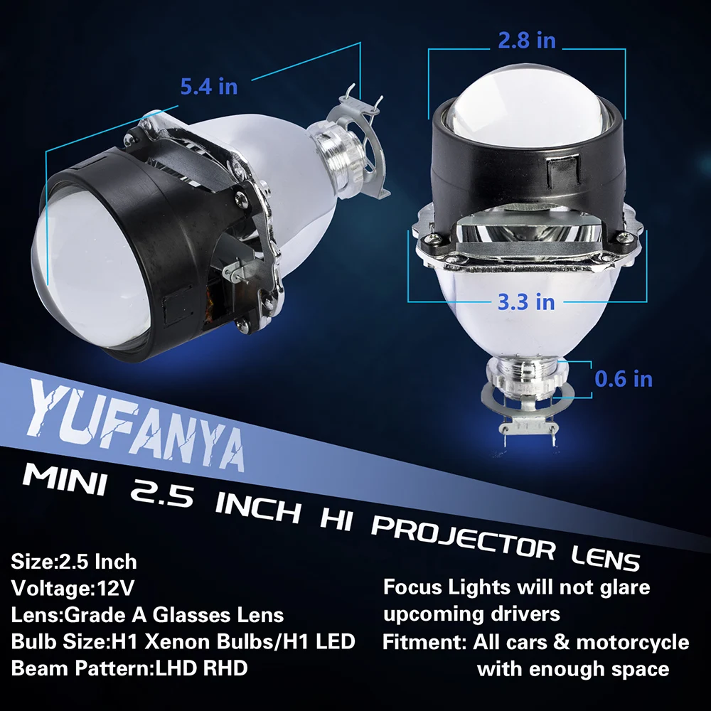 2.5 Inch 8.0 HID Bi Xenon Projector Lens 3.0 Inch Universal Car