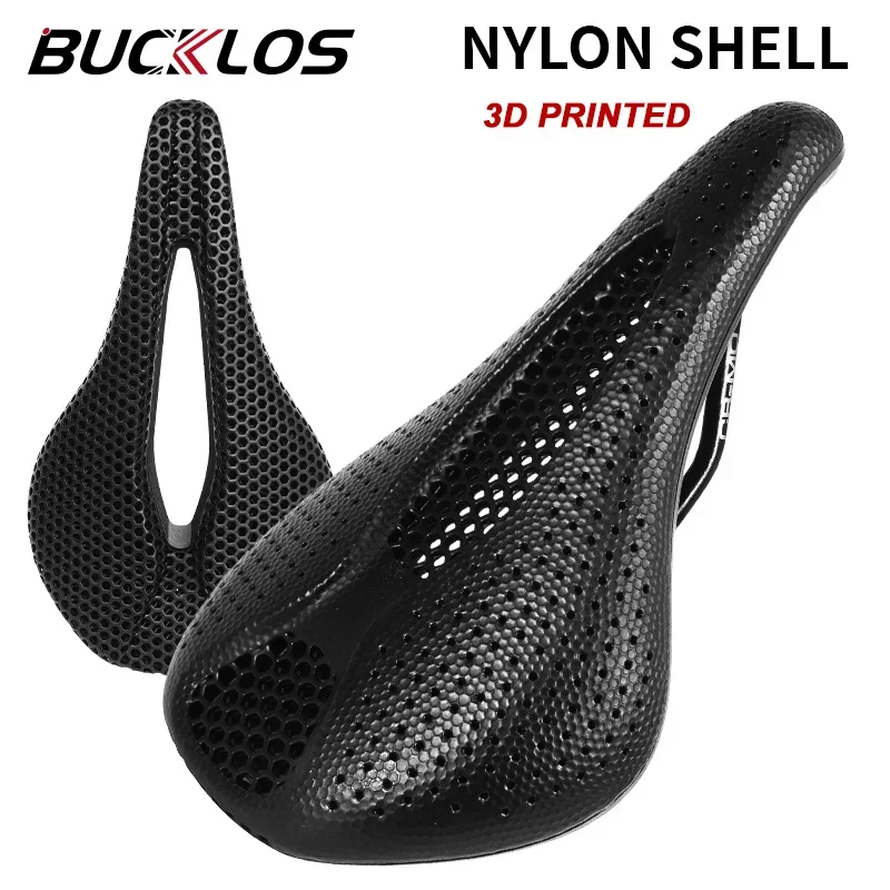 

BUCKLOS 3D Printed Bike Saddle 143MM 155MM Carbon Bicycle Seating Cushion Nylon Breathable Road MTB Mountain Gravel Cycling Part