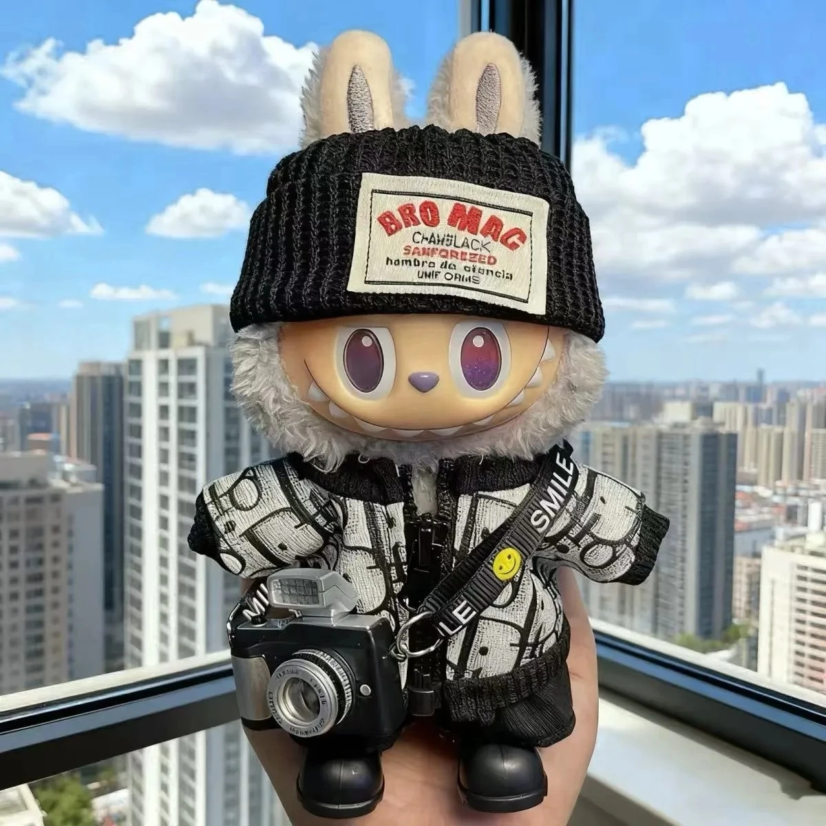 2025 pour Labubu Hip Hop marque à la mode vêtements Cool vinyle poupée 17 cm V1 V3 bricolage vêtements accessoires jouets cadeaux décoration pendentif ensemble