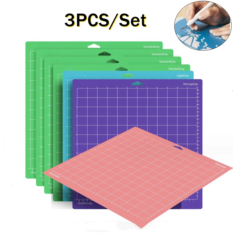 1/3 Stück Graviermaschinen-Grundplatte Schneidematte für Cricut/Cameo 4 mit selbstklebenden PVC-Schneidematten 30x30cm