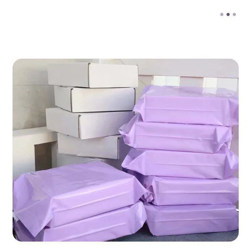 100Pcs Purple Courier Mailer Bags Packaging Poly Package Plastic Self-Adhesive Mailing Express Bag Envelope Postal Pouch Mailing