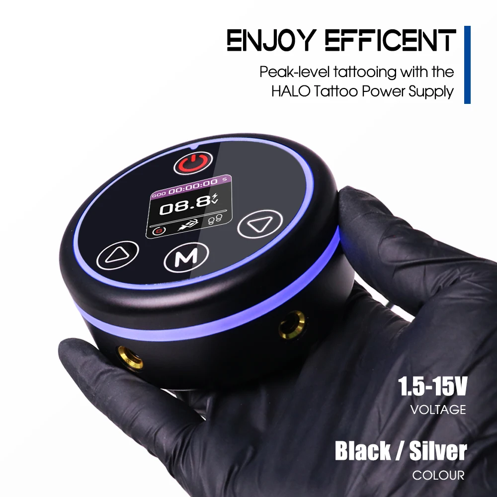 

Machines Tattoo Supplies Round LED Tattoo Power Supply with Adapter for Rotary & Coil Tattoo Digital Display Touch Screen Power