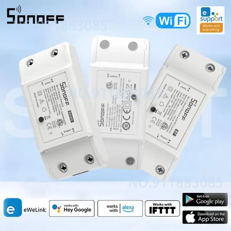 SONOFF BASIC 스위치 와이파이 스마트 스위치 모듈, 스마트 홈 자동화용 무선 앱 리모컨 타이머 조명 스위치, R2 R4, 10A