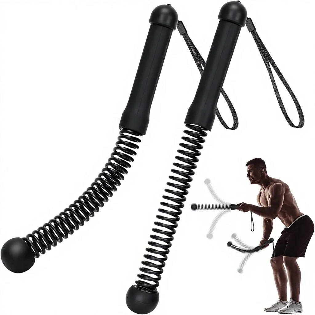 

Upgrade Weighted Ropeless Battle Ropes 2PCS Cordless Lightweight 16.9 Inches Quiet Portable Home Gym HIIT Strength