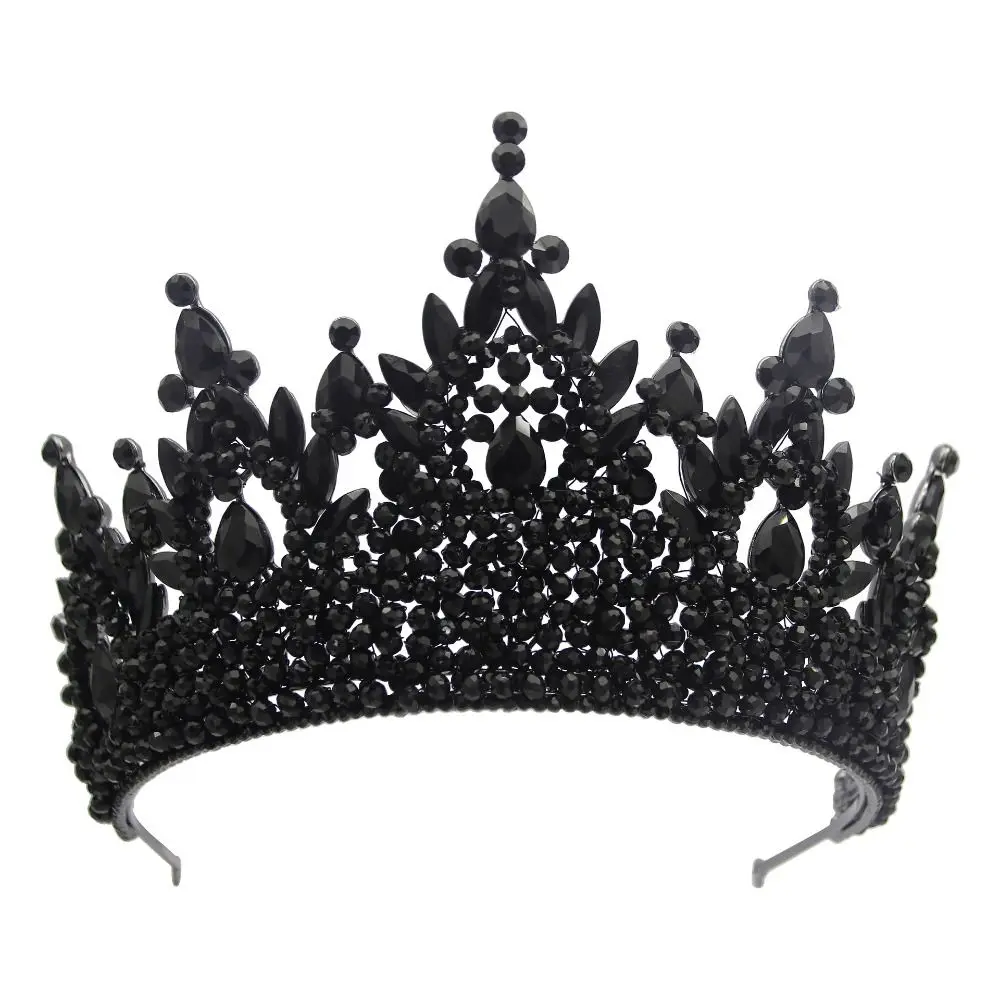 Luxury Oversized Baroque Crown Cake Decorations Hair Jewelry Queen Princess Tiara Headpieces Electroplated