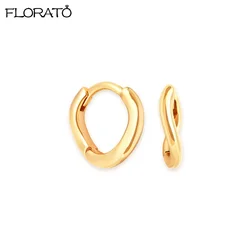 925 Sterling Silver Needle Glossy Hoop Earrings Gold Color Tiny Cartilage Piercing Small Huggie Earring Fine Jewelry Accessories