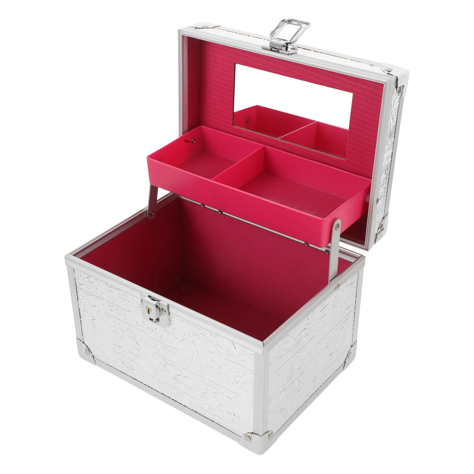 

Metal Toolbox with Handle Smooth Design for Home Office Business Trip and Travel Organizer Massage Tool Box