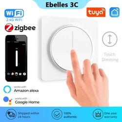 Tuya WiFi Zigbee Smart Dimmer Switch EU Touch Dimming Wall Switch Smart Life APP Wireless Control Voice for Alexa Google Home