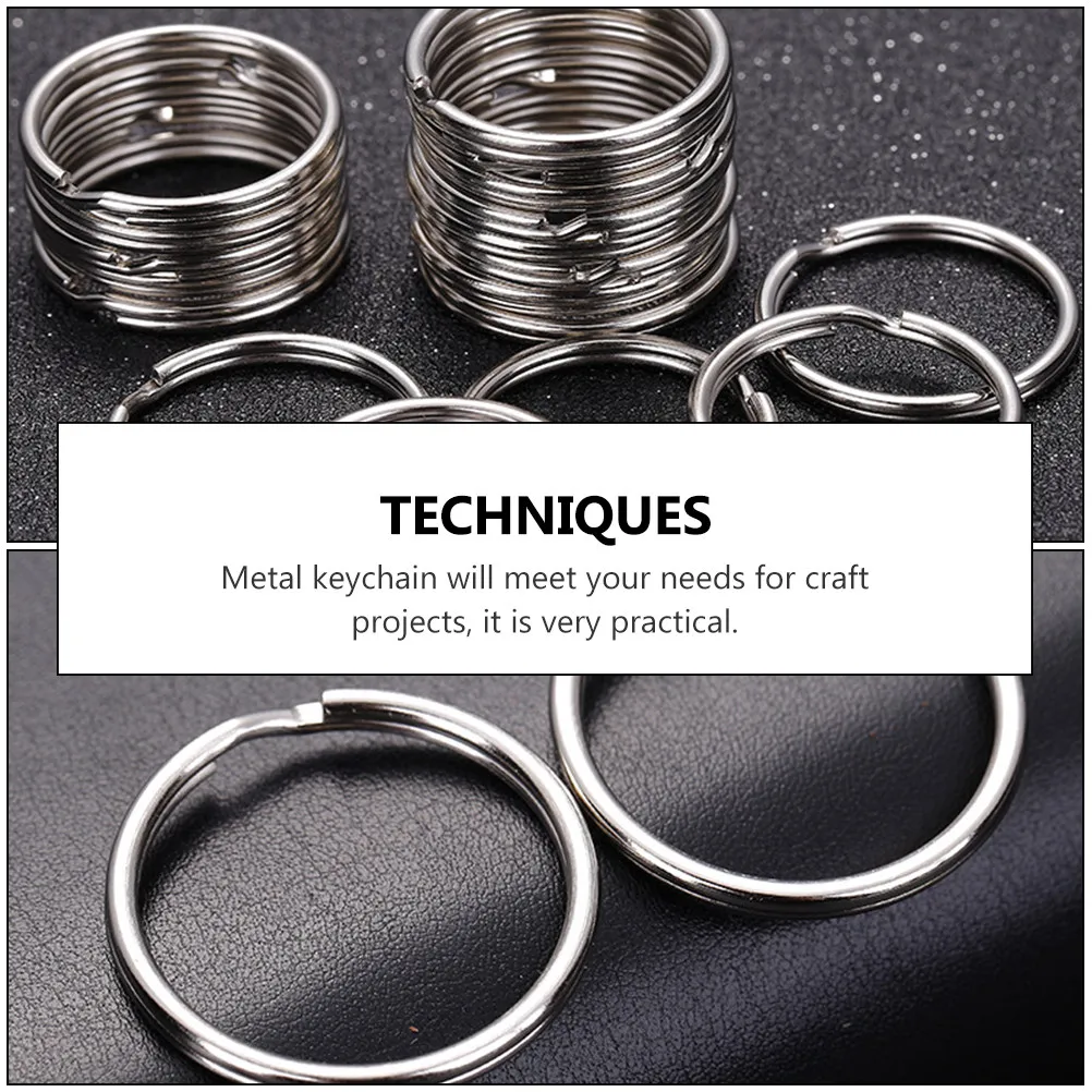 24Pcs Key Rings Flat Metal Split Rings for DIY Craft Projects Car Keys Pendant Accessories DIY Keys Attachment