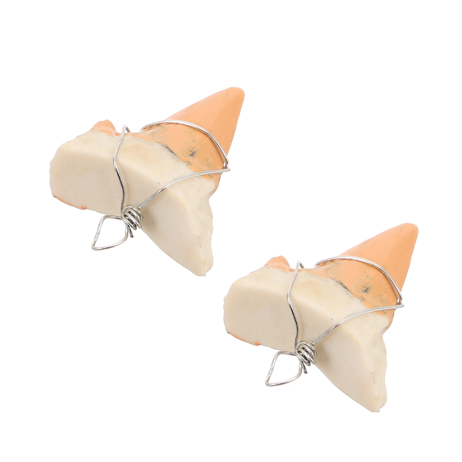 

2 Pcs Charm Tooth Pendant Necklace Cool Charm Jewelry Supplies Beach nament Tooth nament Outdoor Adventure Gift