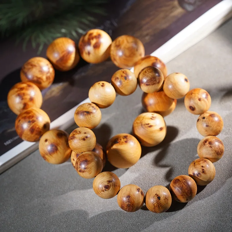 

Натуральный Taihang Thuja Sutchuenensis Burr, круглый браслет из бисера с одной петлей, медицинский аромат, культурные игры, ювелирные изделия