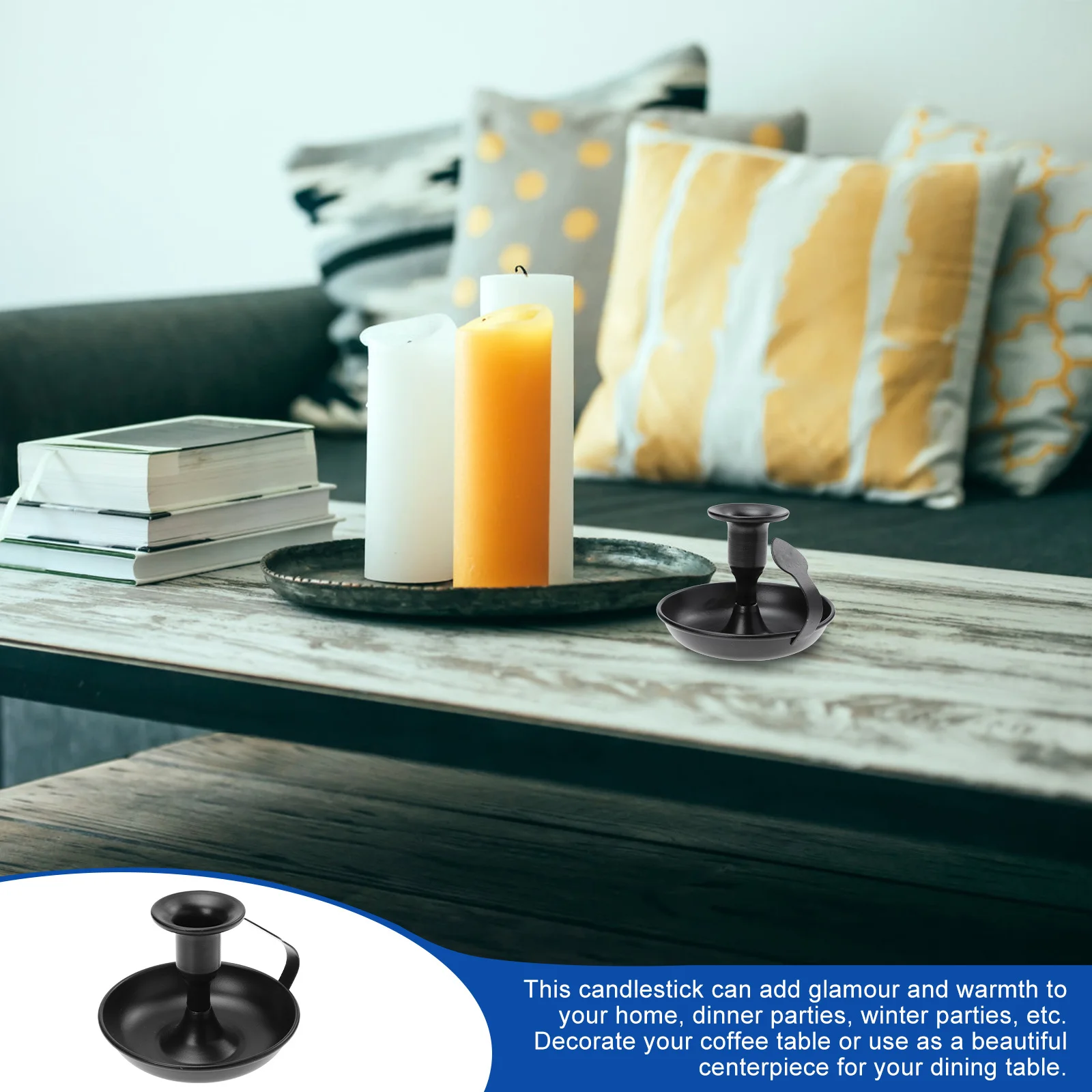 

Simple Candlestick Iron Sturdy Home Ornament For Dining Table Decorative Candleholder Banquet Table Decor