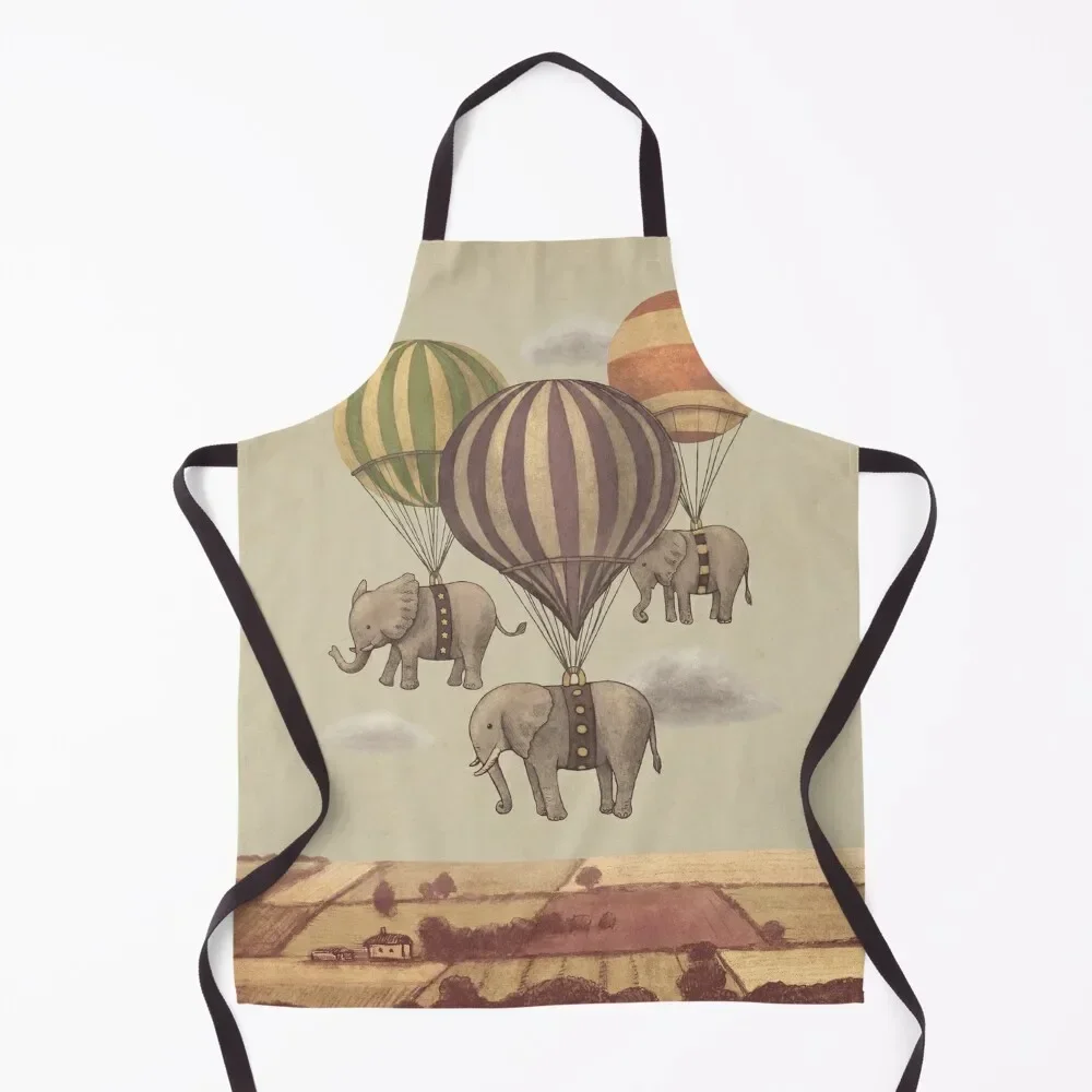 

Flight of the Elephants Apron women's work esthetician Apron