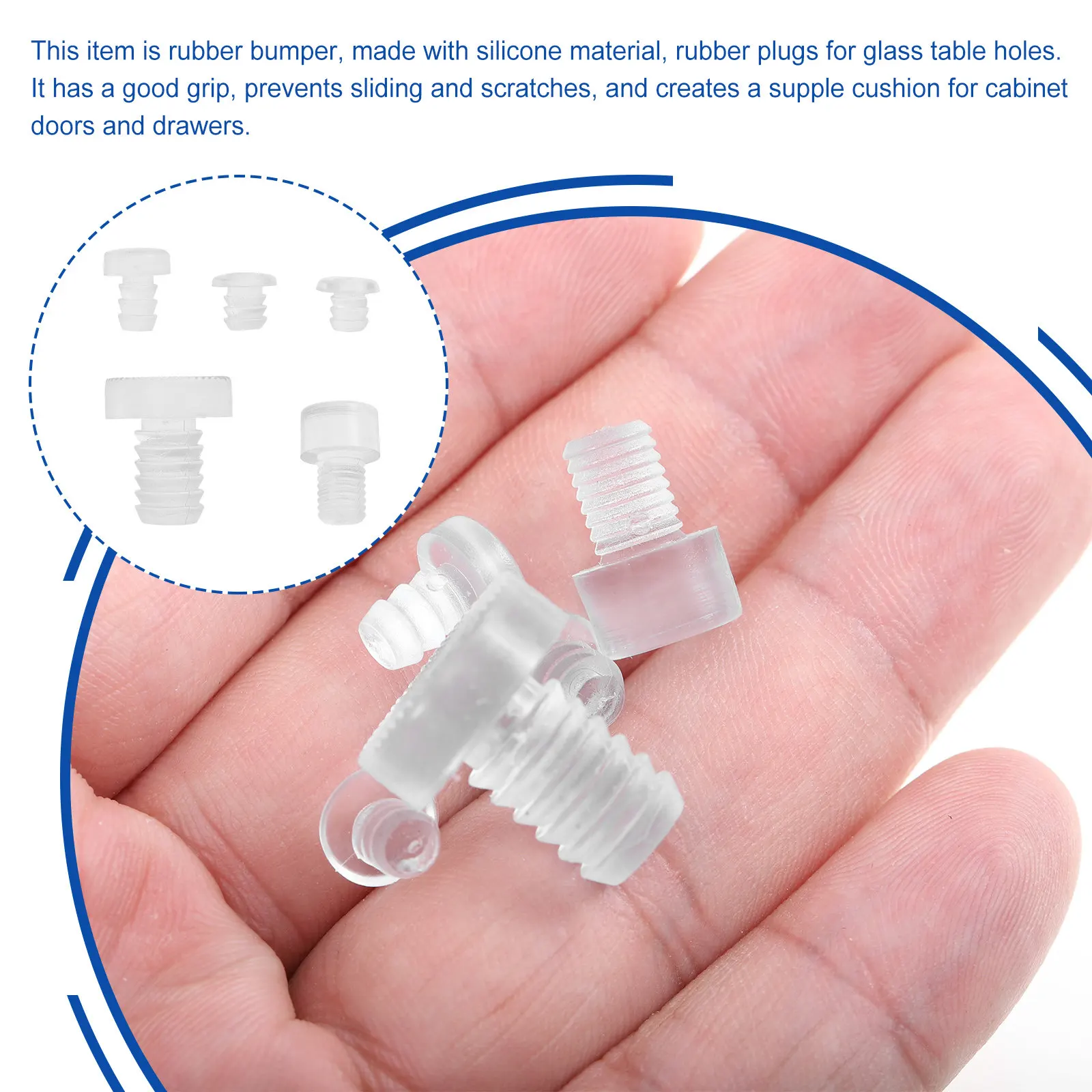 150Pcs Anti Collision Bumpers Transparent Silicone Stem Protectors Cabinet Doors Drawers Pads Clear Furniture Grippers