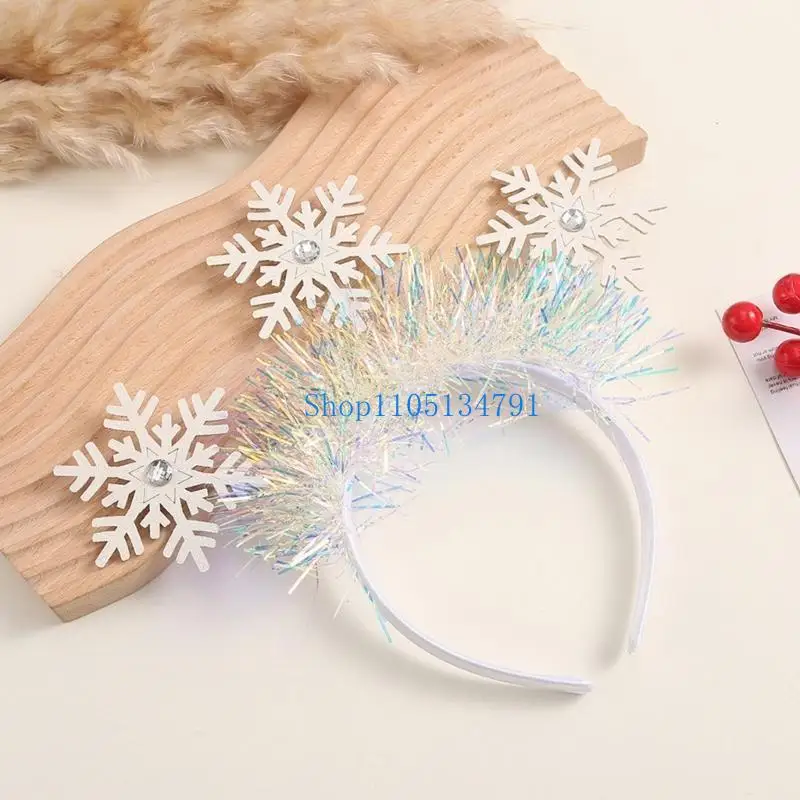 

98km Carnival Headband Sequins Christmas Snowflake Hairhoop for Adult Kids