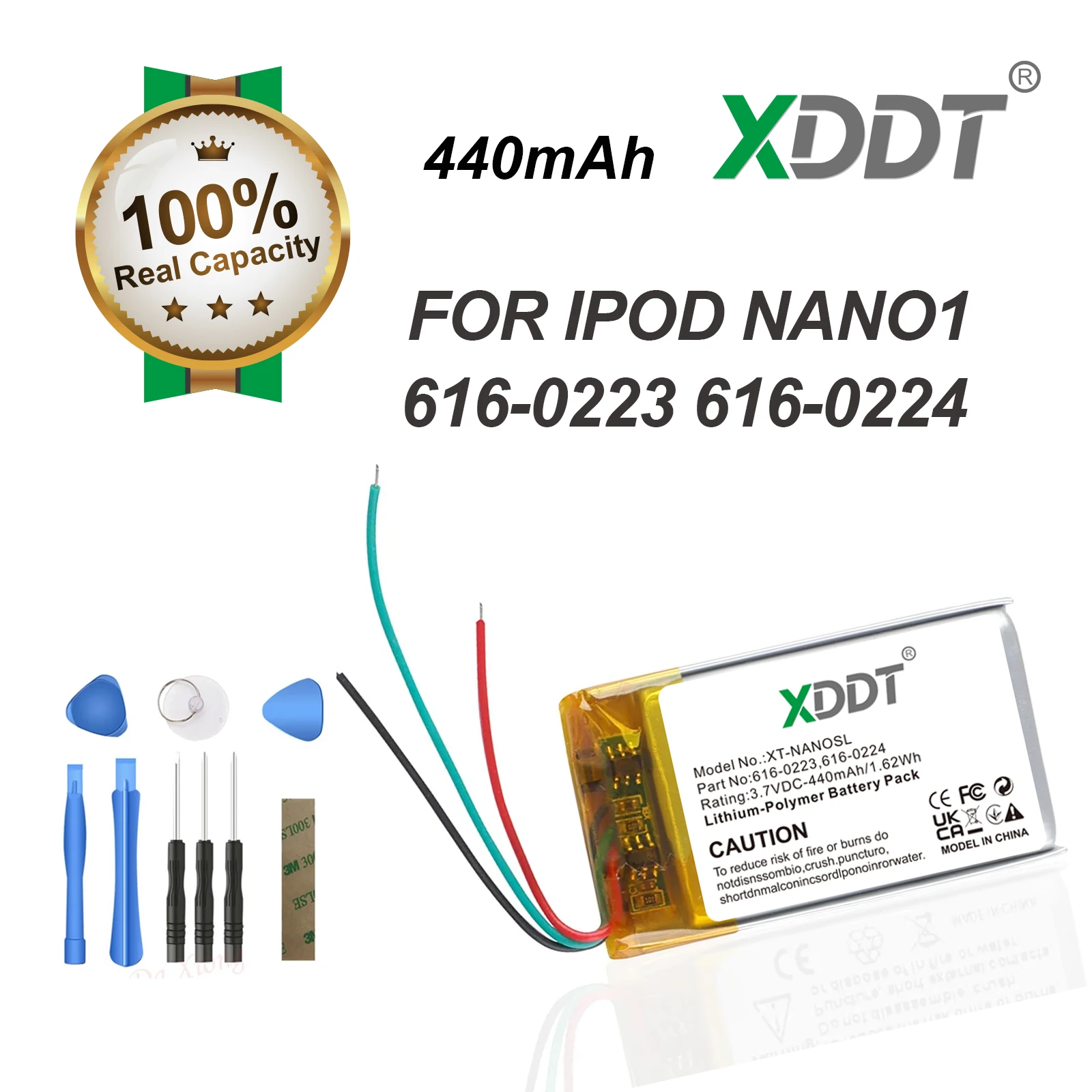 616-0223 616-0224 616-0283 440mAh Battery For iPod Nano1 1st Gen Generation MP3 A1137 Nano 1 616-0223 Batteries +Free Tools