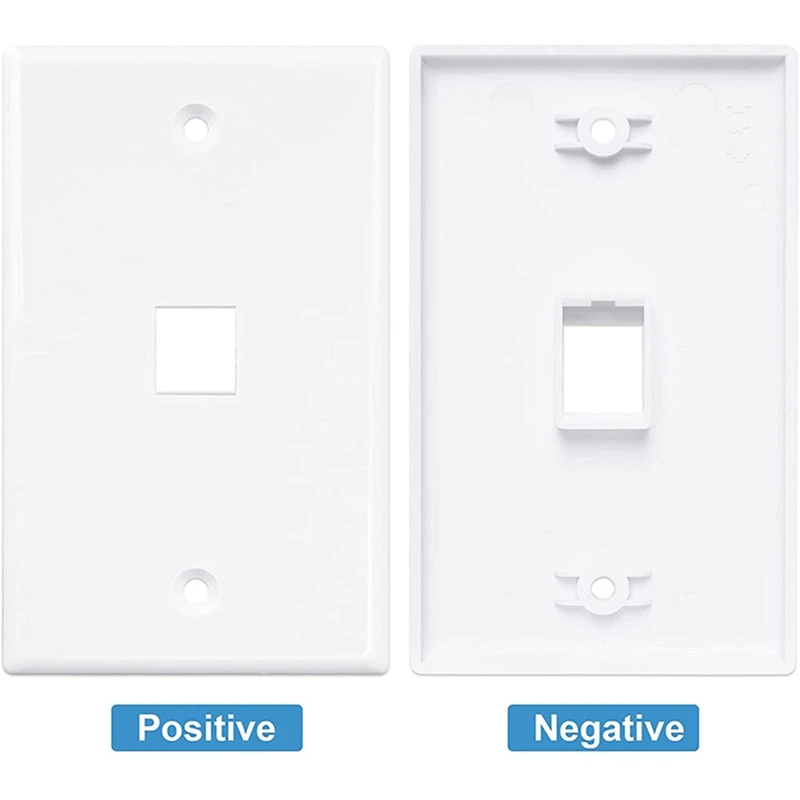 10-Pack 1 Port Keystone Jack Wall Plate, Low Profile Ethernet Wall Plate Single Gang Wall Plates For Keystone Jack White