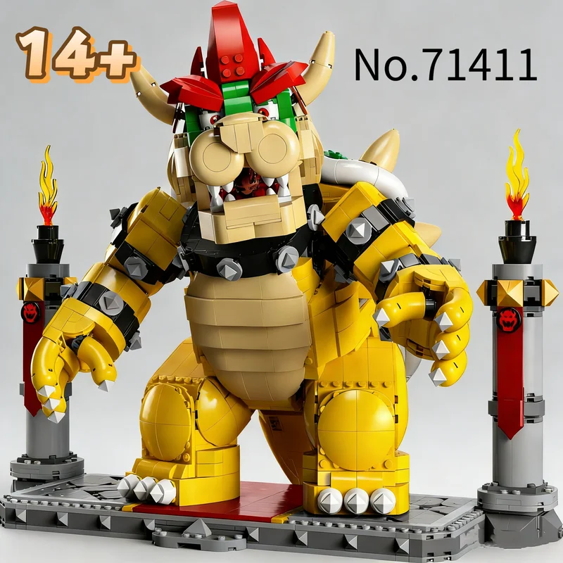 2807Pcs The Mighty Bowser Super Marioed 71411 Classic Collectible Building Blocks Toys For Festival Birthday Surprise Gifts