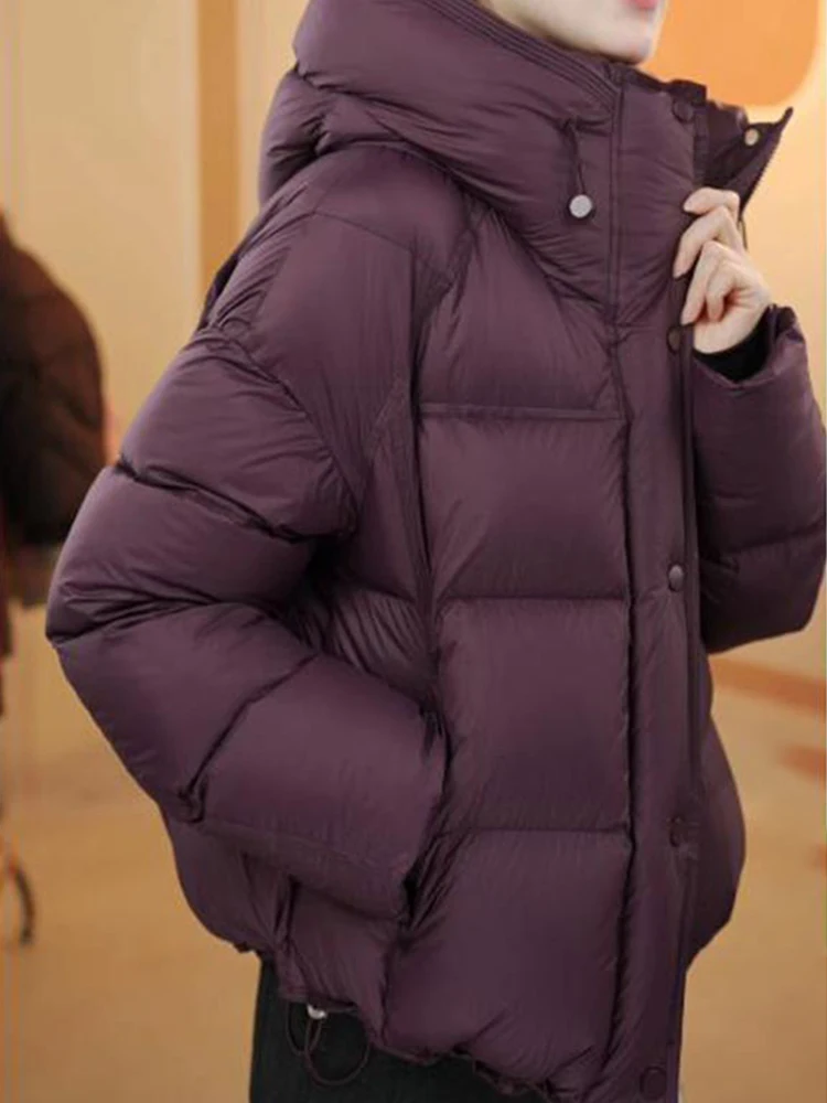 

Женская утепленная хлопковая куртка с капюшоном, свободного кроя, зимнее пальто в корейском стиле, с пуговицами, для повседневной носки