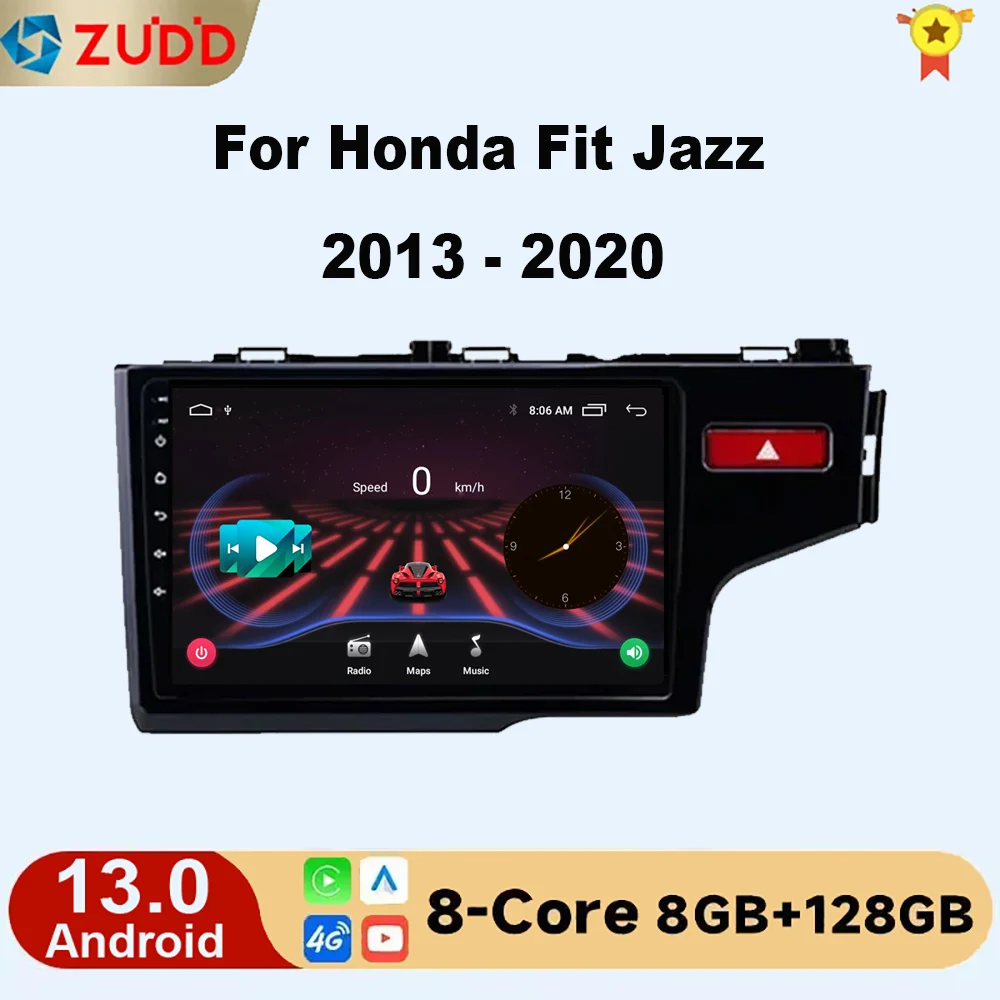 

Android 13 Car Radio Carplay Auto GPS For Honda Jazz 3 2015 - 2020 Fit 3 GP GK 2013-2020 Multimedia Player Navigation