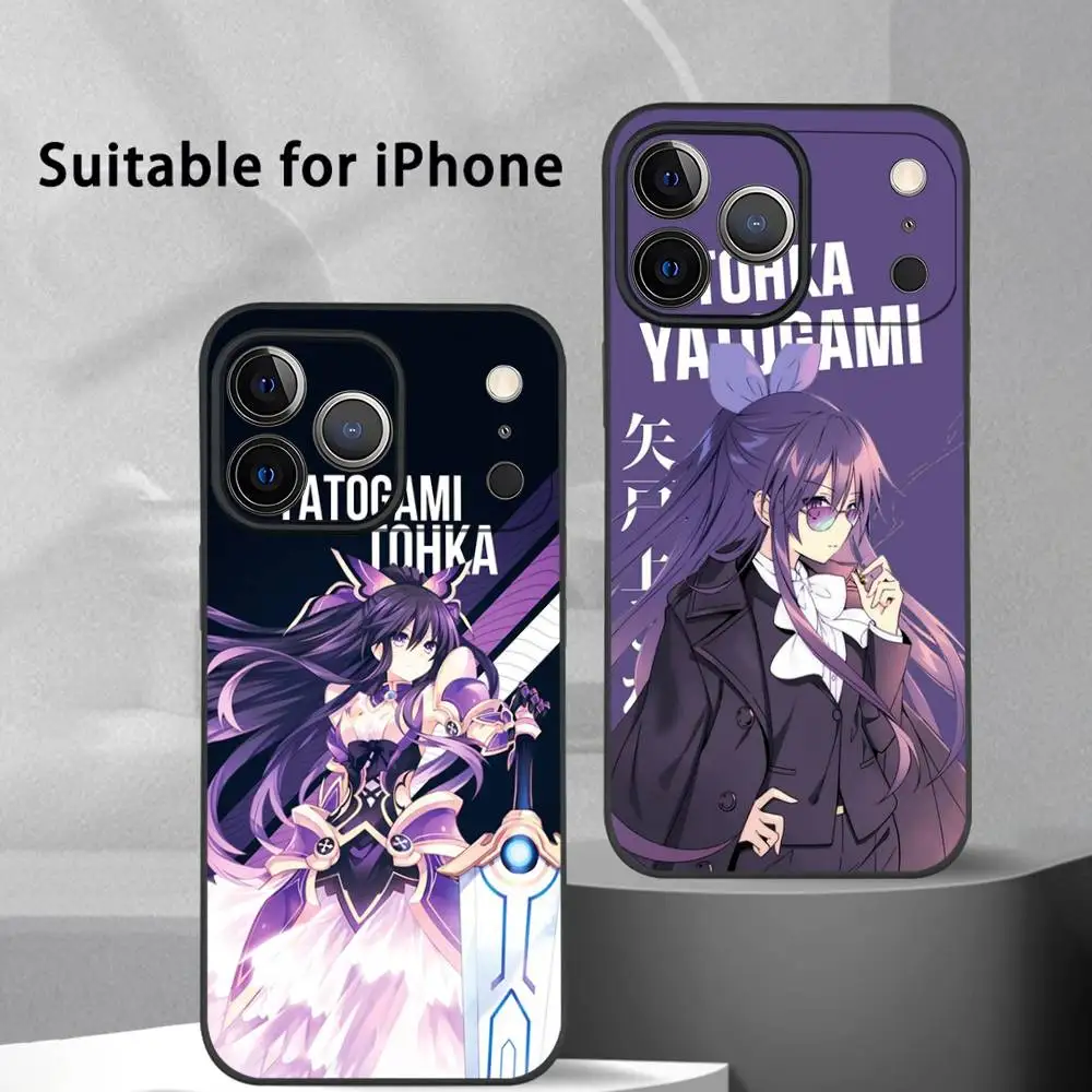 

Anime y-Yatogami t-Tohka Phone Case For iPhone 17 16 15 14 13 12 11 Pro Max Plus Mini Black Frosted Soft Shell Funda