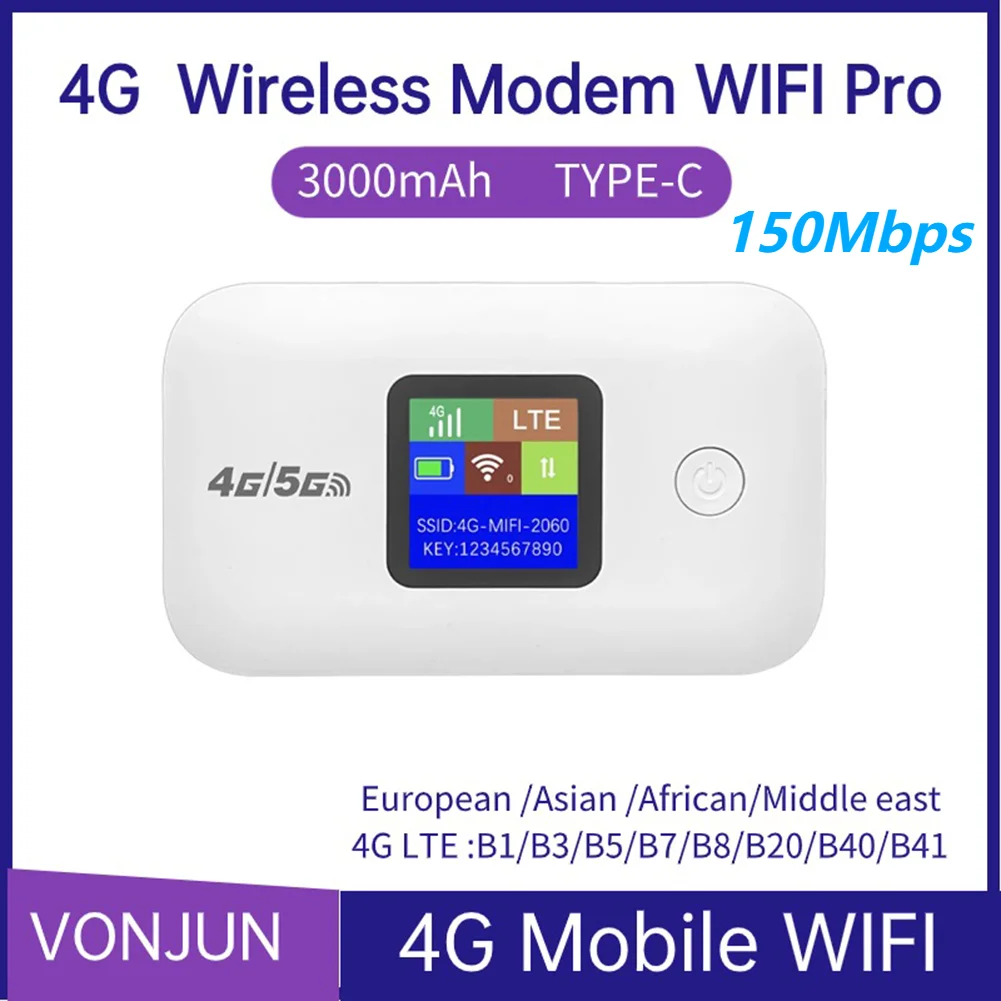 4G/5G Lte Wireless WiFi Router 150Mbps Mini Pocket Wifi Wireless Modem with SIM Card Slot Outdoor Mobile Hotspot WiFi Device